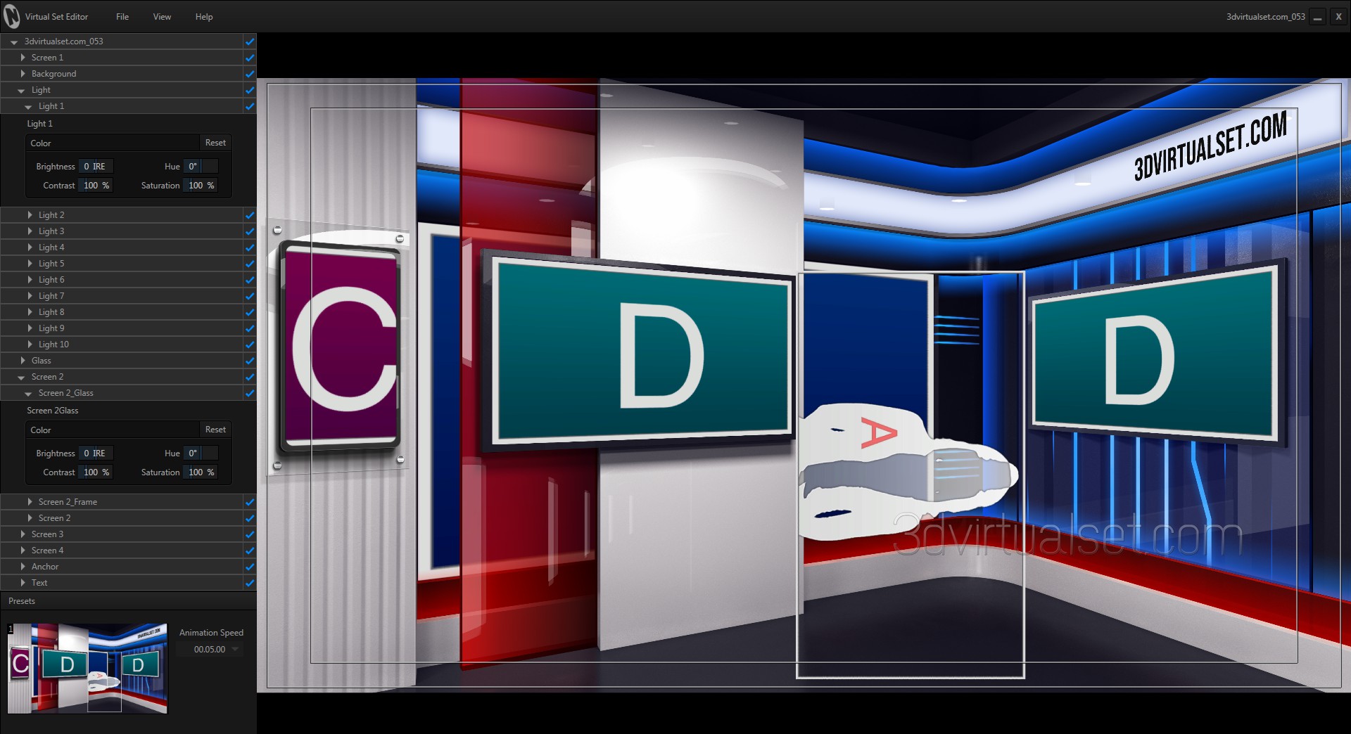 Virtual Studio 053A for NewTek TriCaster Virtual Set Editor Templates